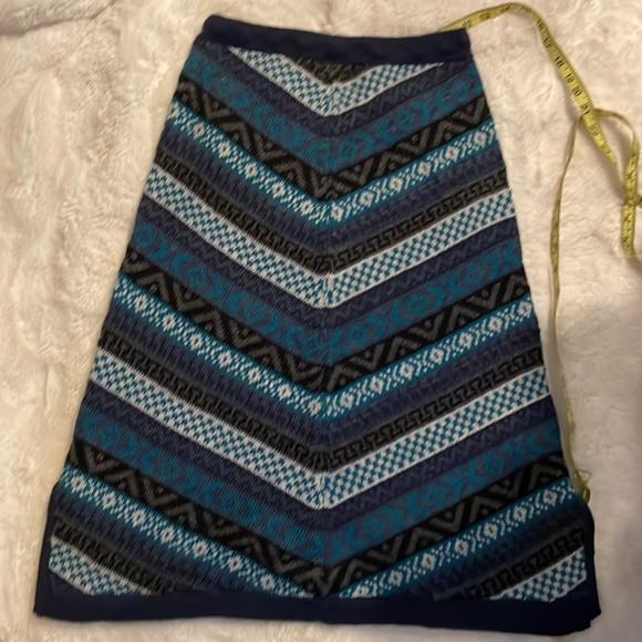 NWOT Estirpe Inca Alpaca knit diagonal print A line skirt - Picture 3 of 6